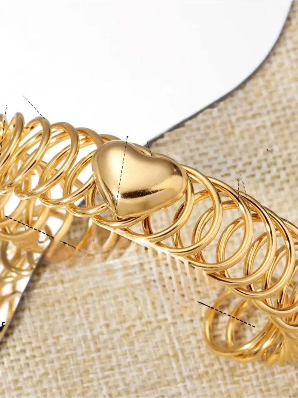Gold Heart Coil Bracelet - Women Jewelry Stainless Steel